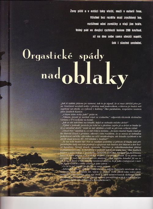 Článek o tandemových seskocích v časopise PlayBoy, rok 2002 — druhá strana